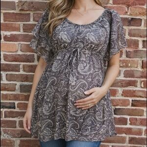 OH BABY Maternity Scoop Neck Tie Paisley …